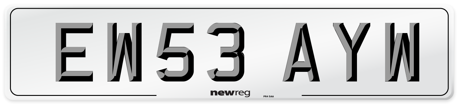 EW53 AYW Number Plate from New Reg